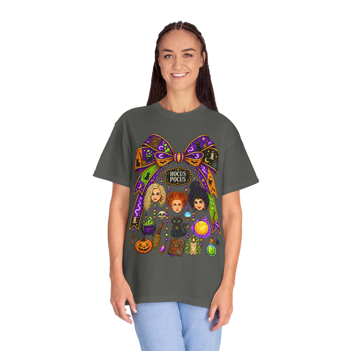 Hocus Pocus Witch Sisters T-Shirt — Halloween Bow Graphic Tee