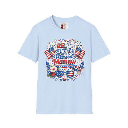 Red, White & Blessed Mamaw T-Shirt — Patriotic Grandma Tee