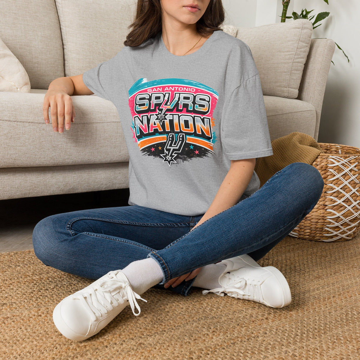 San Antonio Spurs Nation T-Shirt — Retro Brushstroke NBA Fan Tee