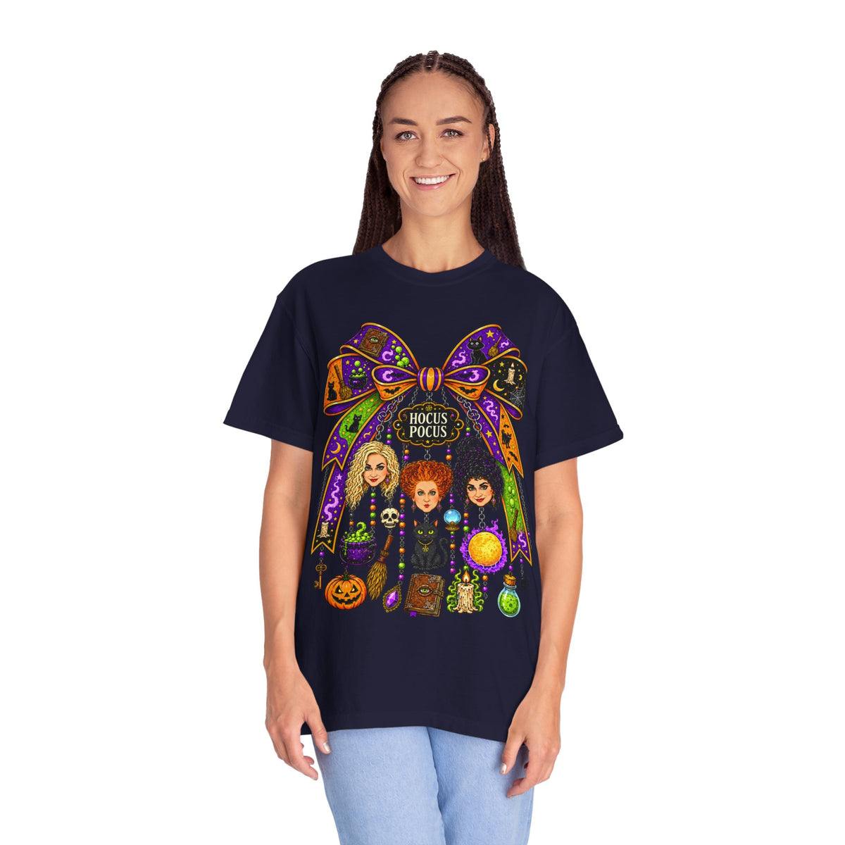Hocus Pocus Witch Sisters T-Shirt — Halloween Bow Graphic Tee