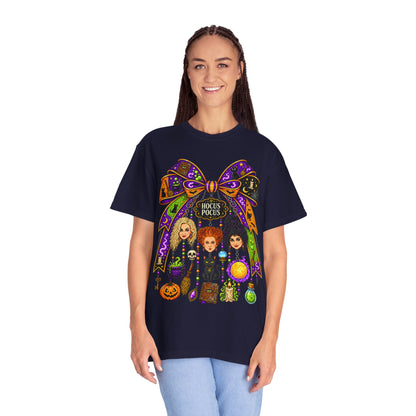 Hocus Pocus Witch Sisters T-Shirt — Halloween Bow Graphic Tee