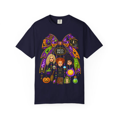 Hocus Pocus Witch Sisters T-Shirt — Halloween Bow Graphic Tee