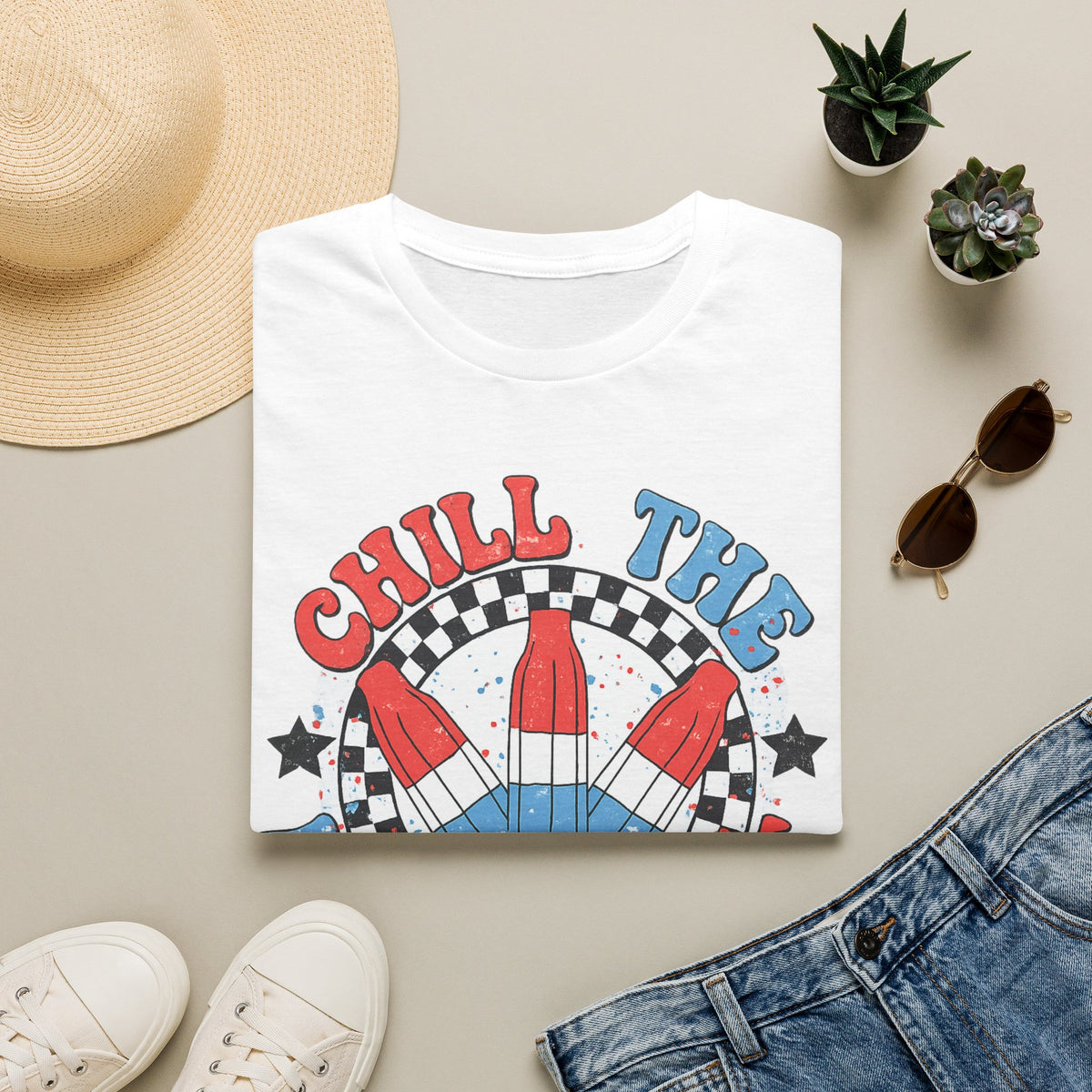 Chill the Fourth Out T‑Shirt — Retro Patriotic Firecracker Graphic Tee
