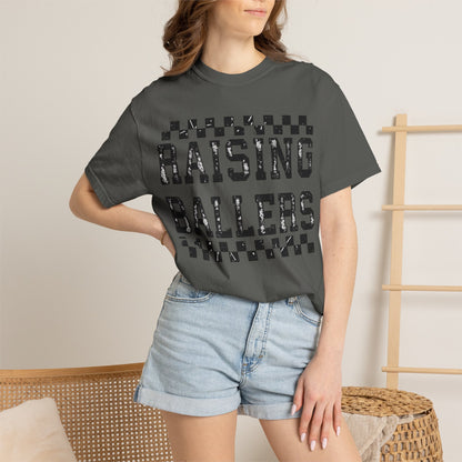 Raising Ballers T-Shirt — Vintage Checkerboard Kids Basketball Parent Tee