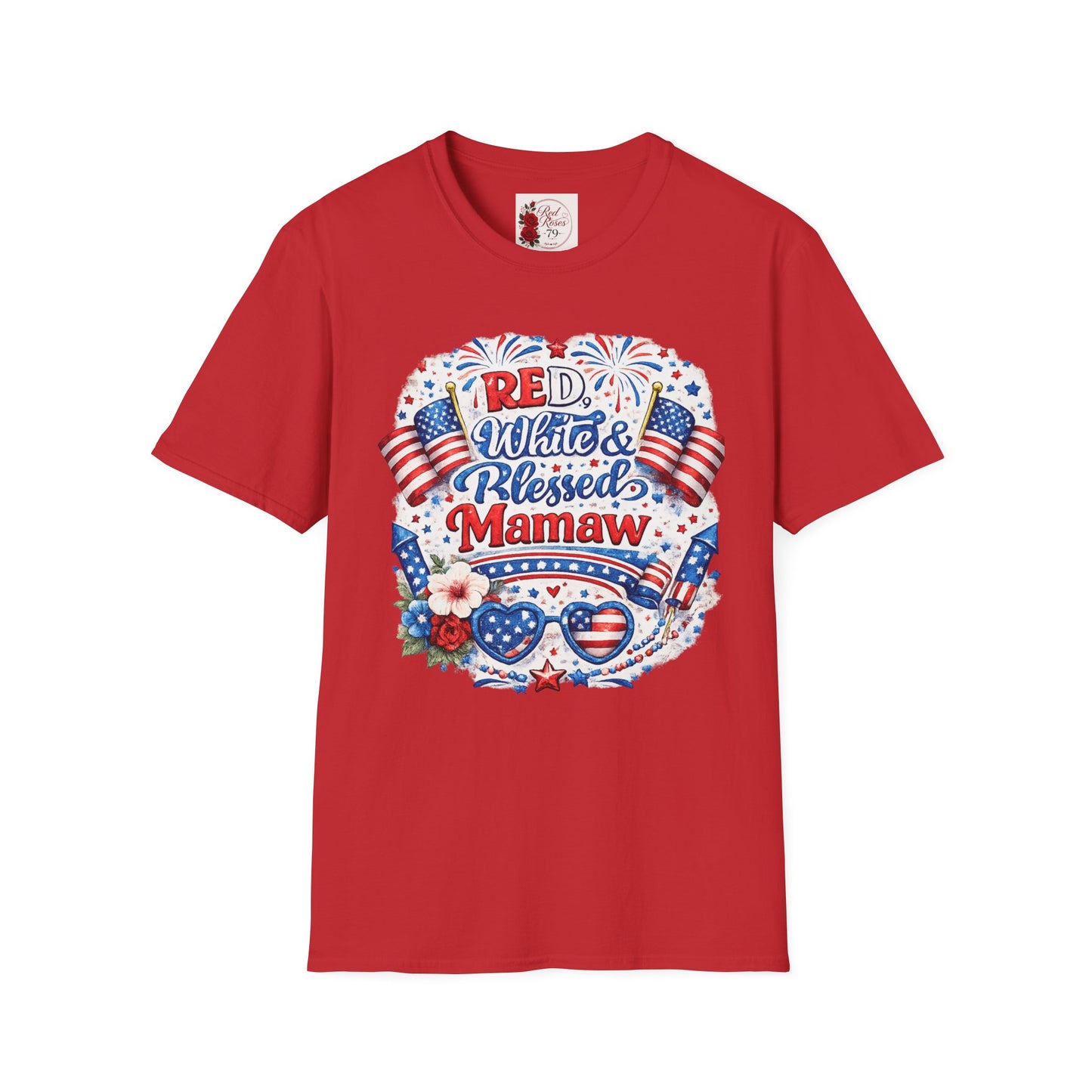 Red, White & Blessed Mamaw T-Shirt — Patriotic Grandma Tee