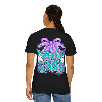 Spooky Season T-Shirt — Cute Purple Bow Ghosts Halloween Tee