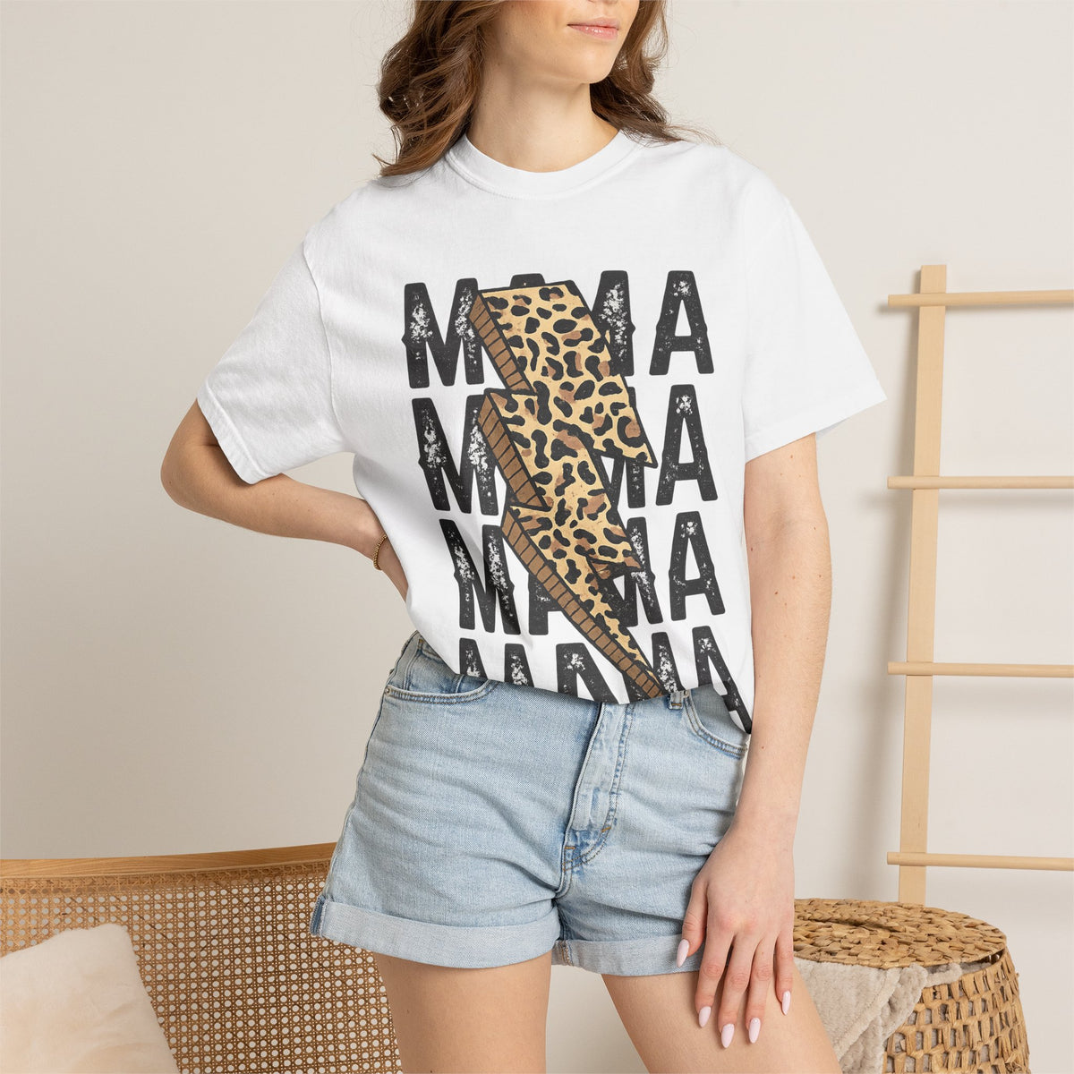 Mama Leopard Lightning Bolt T-Shirt
