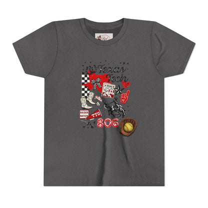 Texas Tech Youth T‑Shirt — 806 Cowboy Collage Design