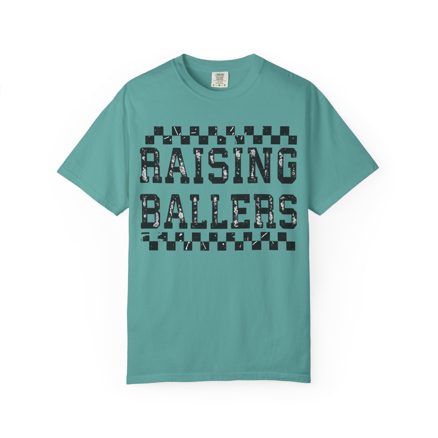 Raising Ballers T-Shirt — Vintage Checkerboard Kids Basketball Parent Tee