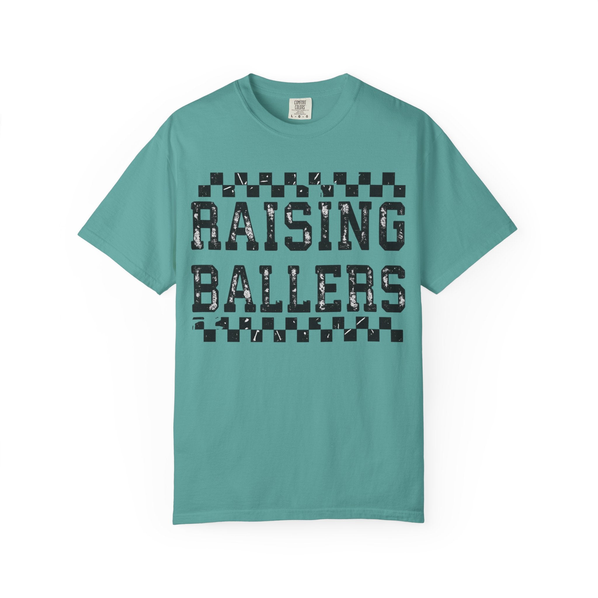 Raising Ballers T-Shirt — Vintage Checkerboard Kids Basketball Parent Tee