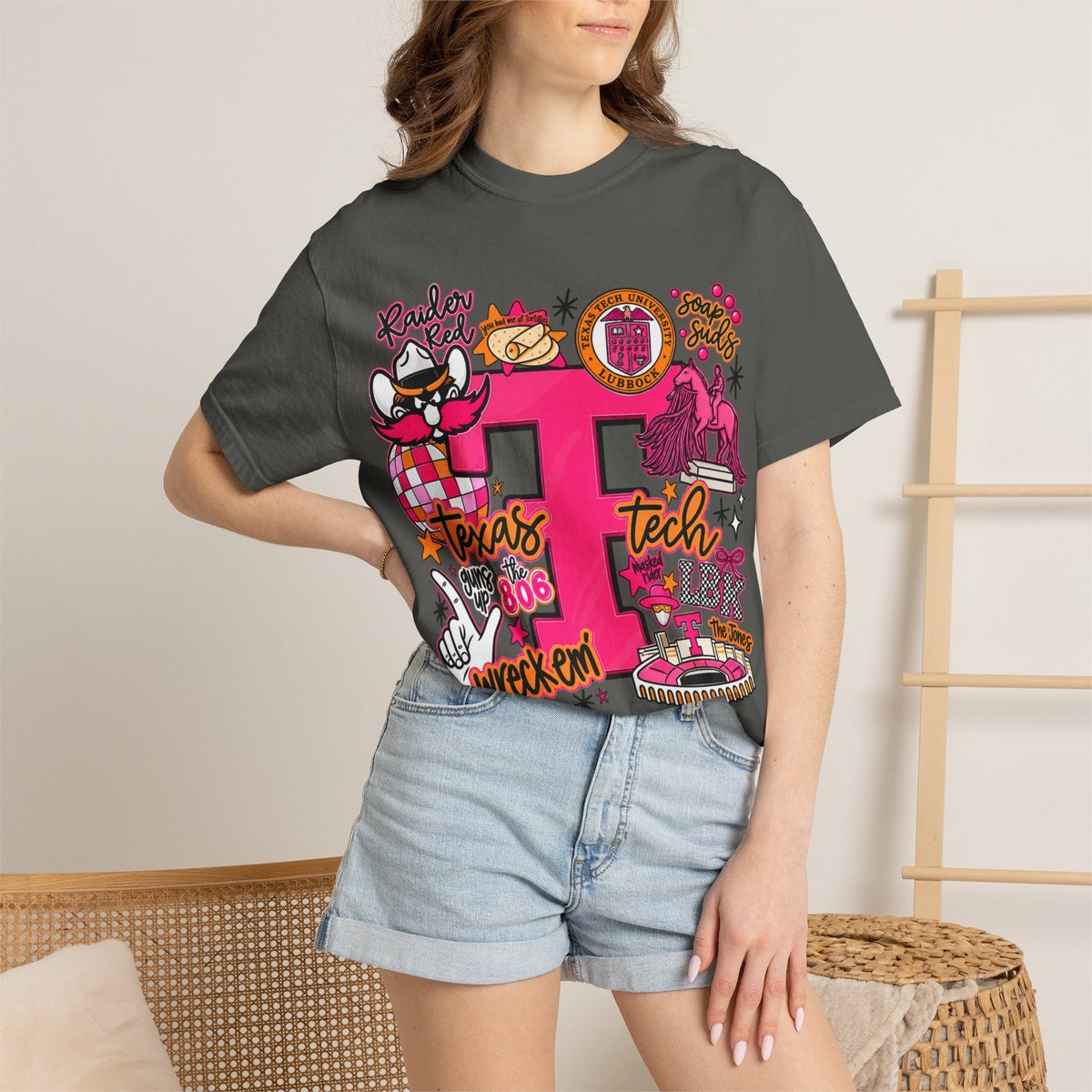 Texas Tech Collage T-Shirt — Red Raiders Icons & 'Wreck ’Em' Graphic