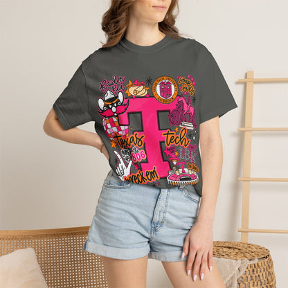 Texas Tech Collage T-Shirt — Red Raiders Icons & 'Wreck ’Em' Graphic