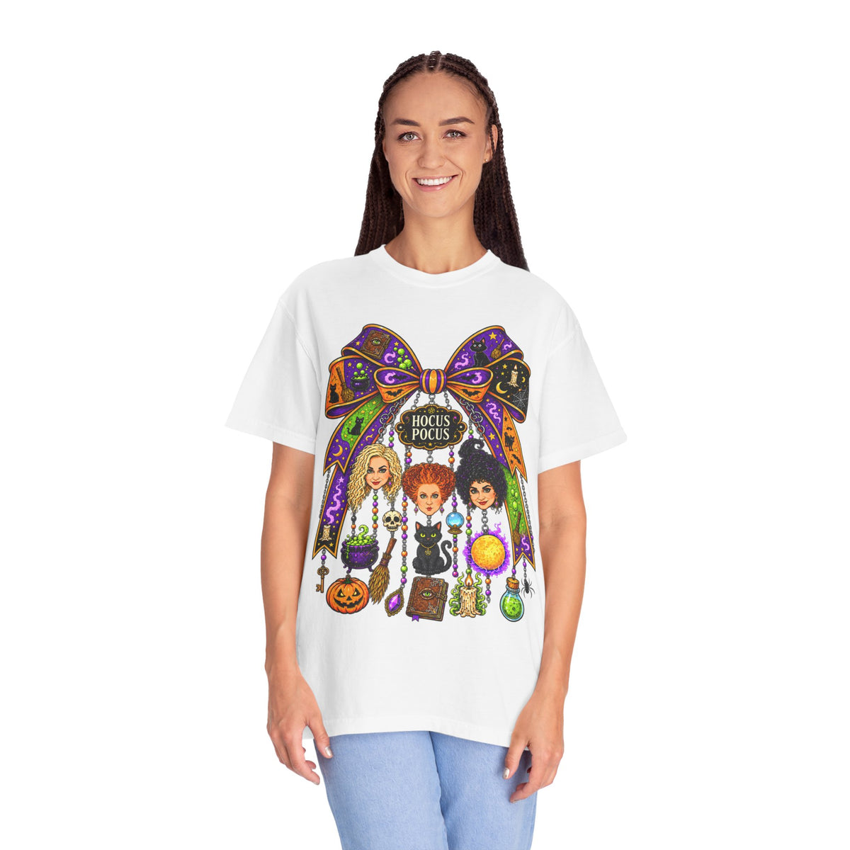 Hocus Pocus Witch Sisters T-Shirt — Halloween Bow Graphic Tee