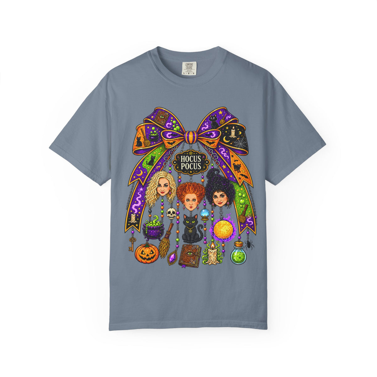 Hocus Pocus Witch Sisters T-Shirt — Halloween Bow Graphic Tee