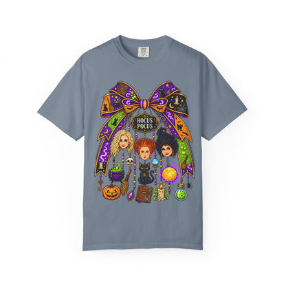 Hocus Pocus Witch Sisters T-Shirt — Halloween Bow Graphic Tee