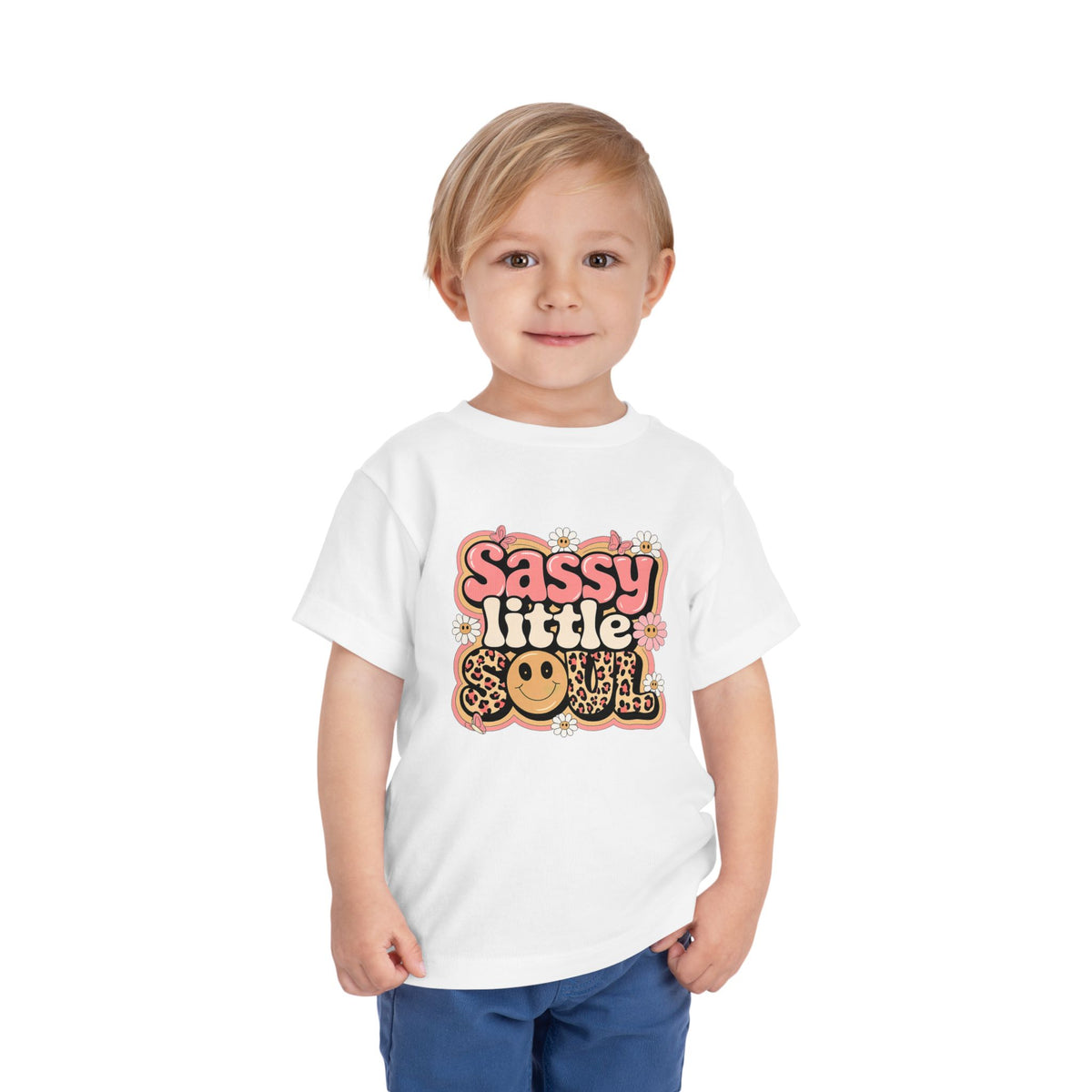 Toddler Tee — "Sassy Little Soul" Retro Flower Power Graphic