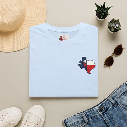 Texas Flag Outline T‑Shirt — Small Texas Map with Lone Star