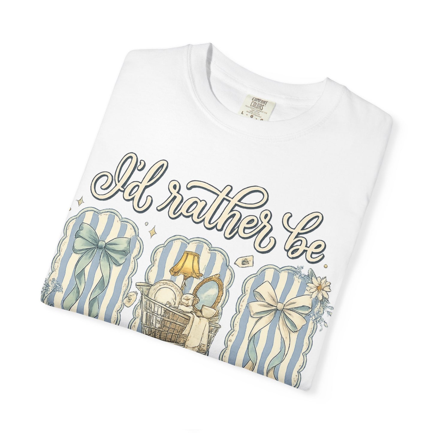 I'd Rather Be Thrifting T-Shirt — Vintage Cart Carton Graphic Tee for Thrift Lovers
