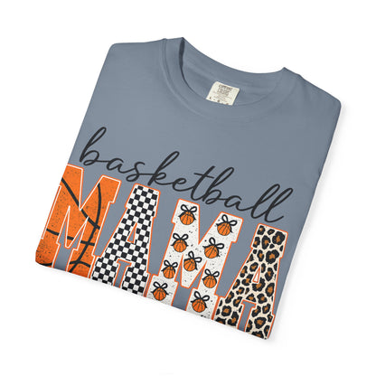 Basketball Mama T-Shirt — Leopard & Orange Pattern Mom Tee