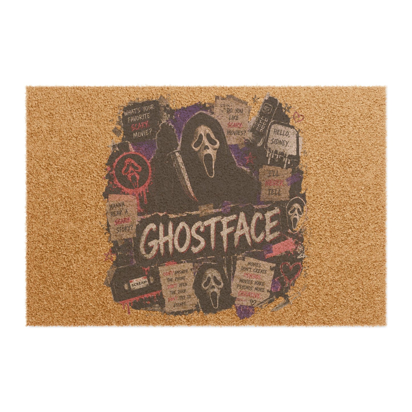 Ghostface Halloween Doormat — Horror Movie Welcome Mat