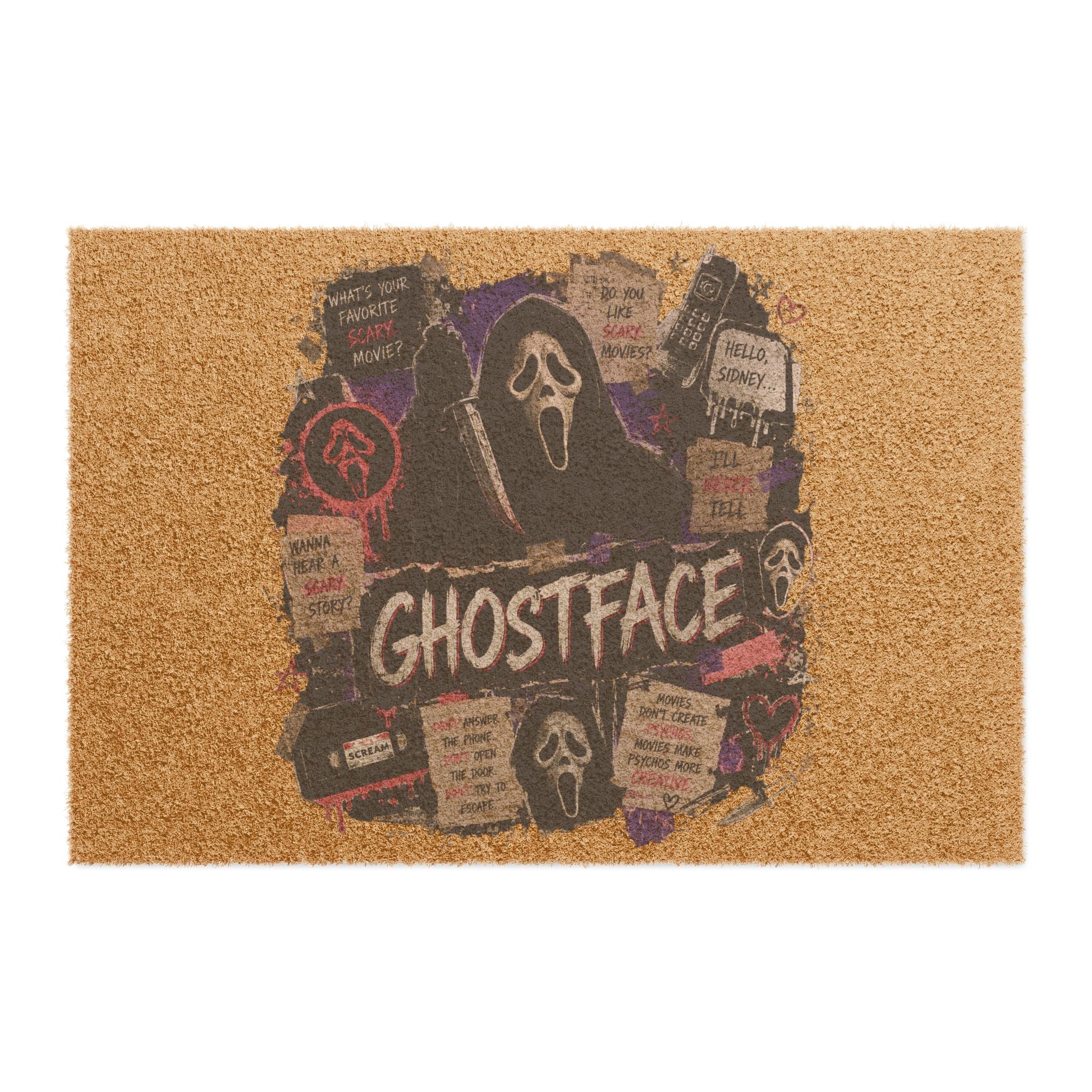 Ghostface Halloween Doormat — Horror Movie Welcome Mat