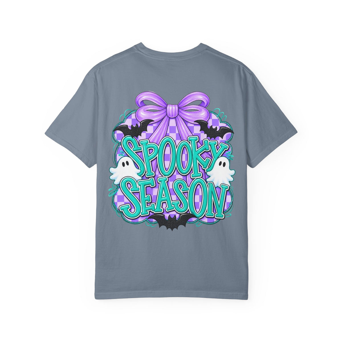 Spooky Season T-Shirt — Cute Purple Bow Ghosts Halloween Tee