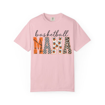 Basketball Mama T-Shirt — Leopard & Orange Pattern Mom Tee