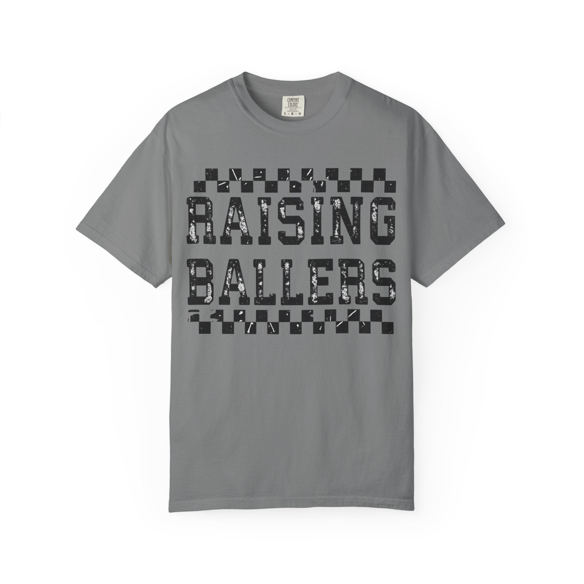 Raising Ballers T-Shirt — Vintage Checkerboard Kids Basketball Parent Tee