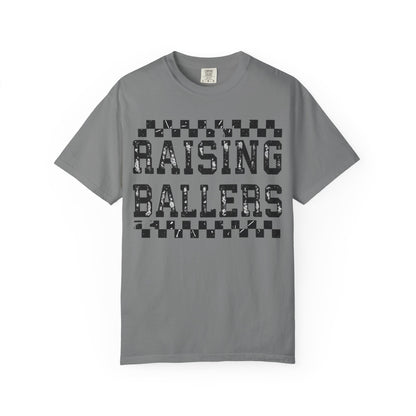 Raising Ballers T-Shirt — Vintage Checkerboard Kids Basketball Parent Tee