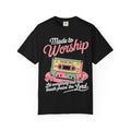 Made to Worship T‑Shirt – Retro Cassette Christian Tee (Psalm 150:6)