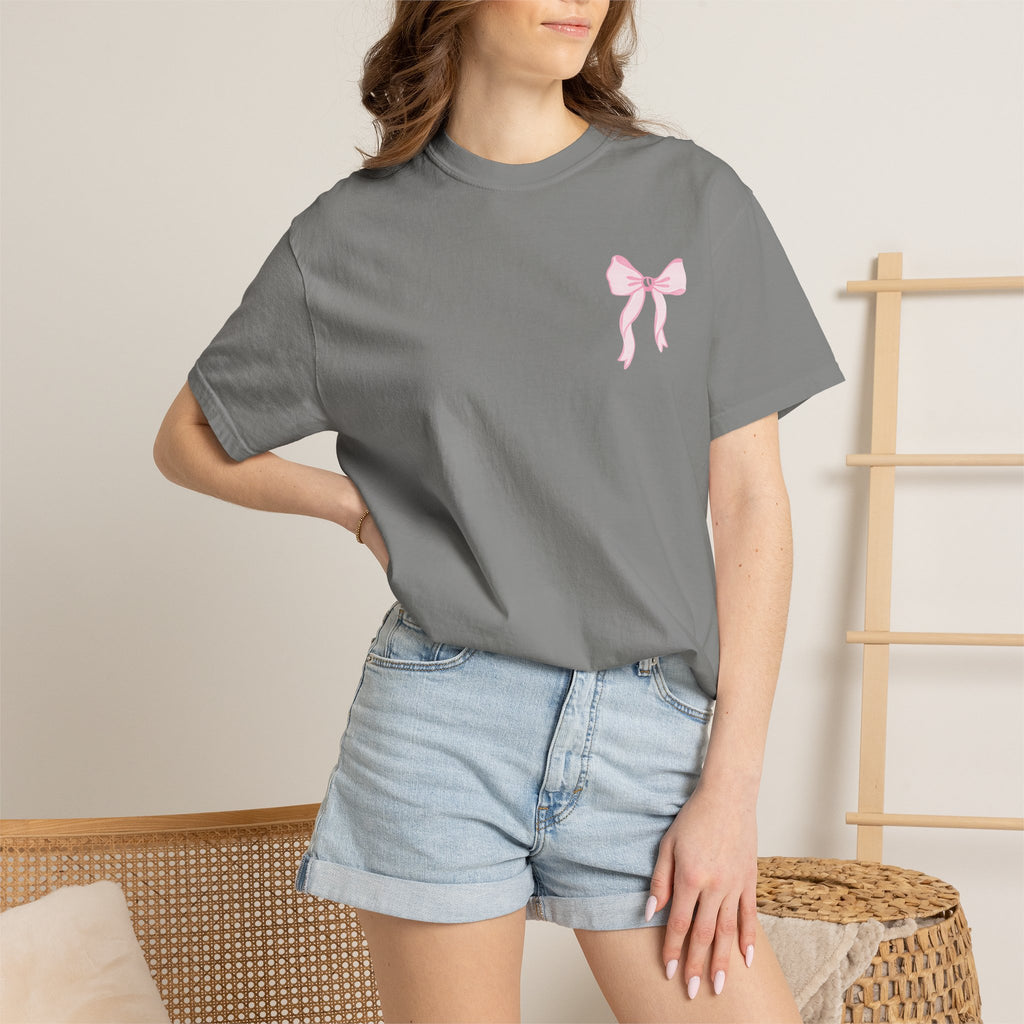 T-shirt — "Love Like Jesus" Pastel Cross & Bow Graphic