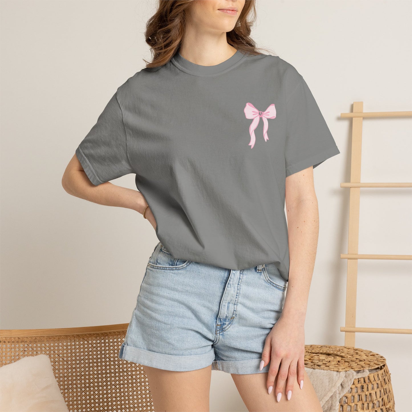 T-shirt — "Love Like Jesus" Pastel Cross & Bow Graphic