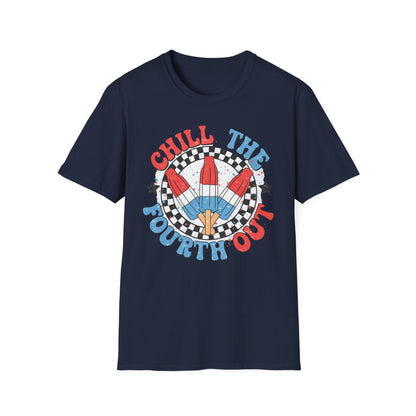Chill the Fourth Out T‑Shirt — Retro Patriotic Firecracker Graphic Tee