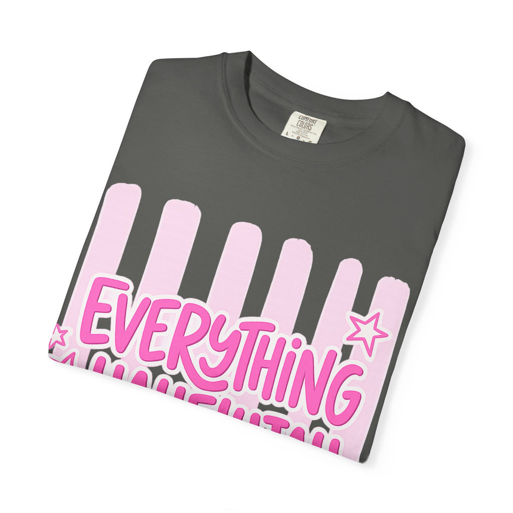 Everything Hallelujah T-Shirt — Pink Retro Stripe Graphic Tee