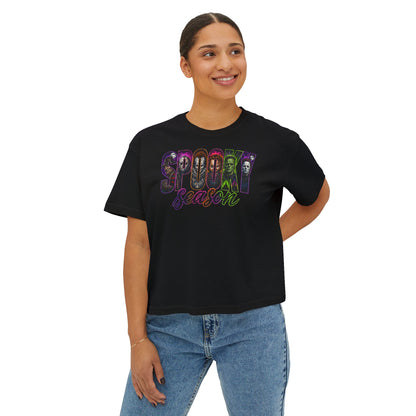 Spooky Season Boxy Tee – Halloween Graphic Women's Shirt