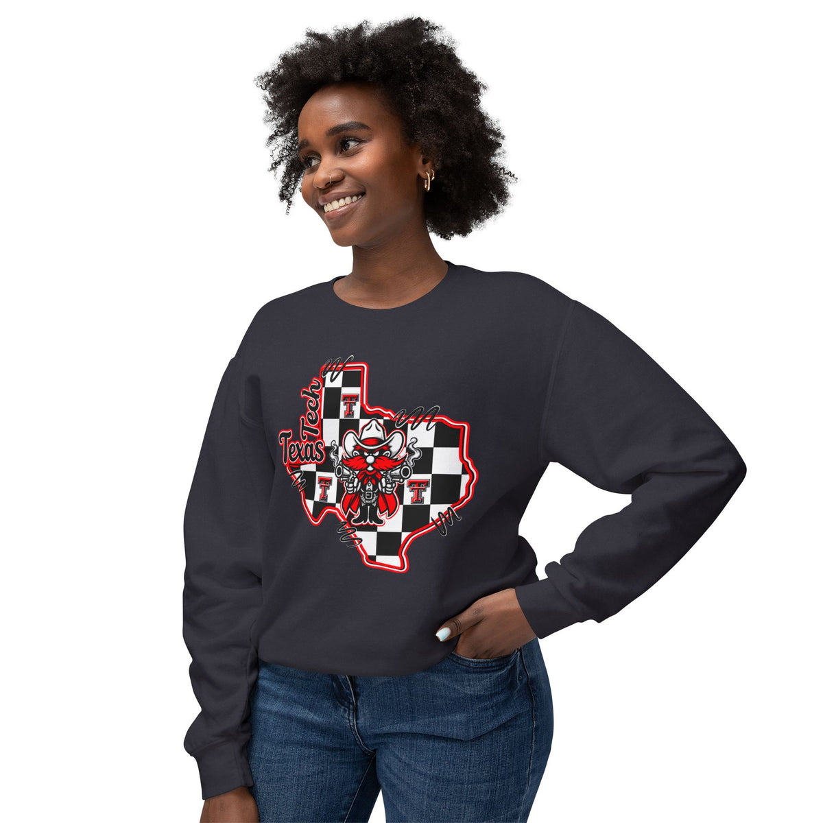Texas Checkerboard Cowboy Crewneck Sweatshirt
