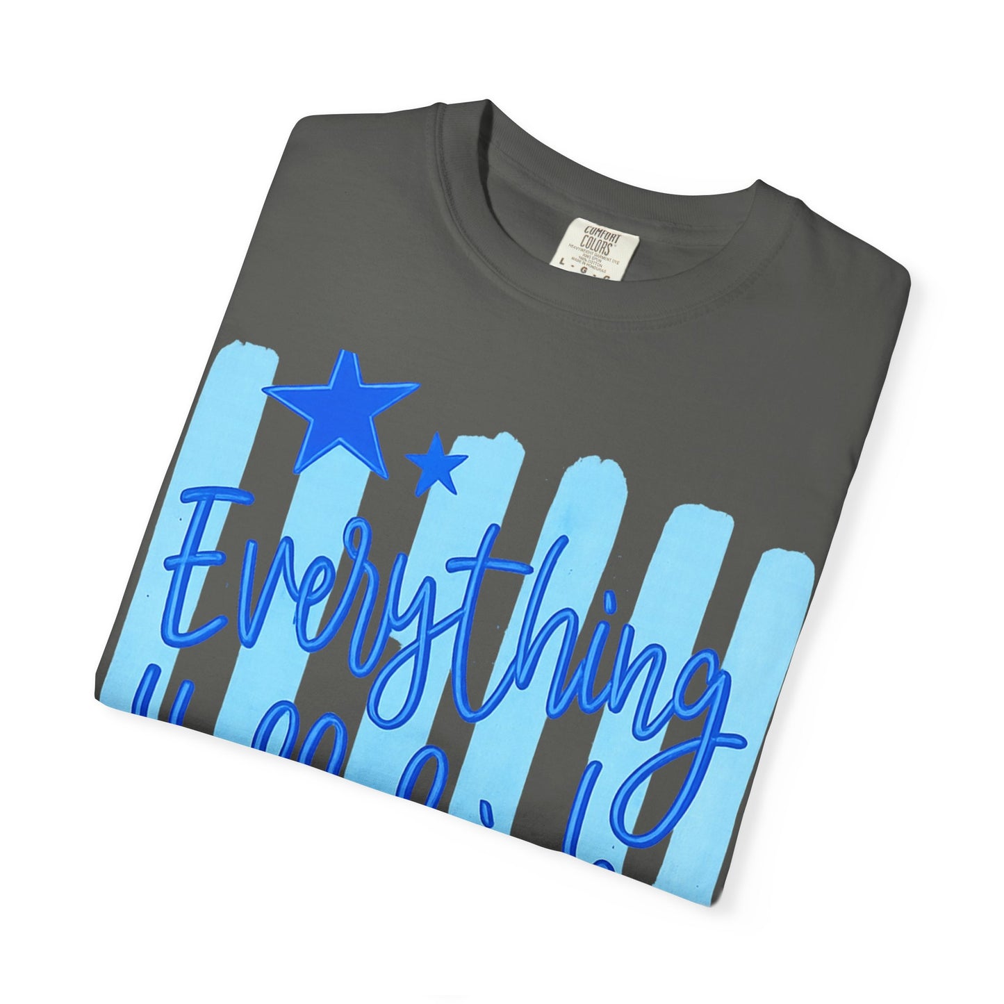 Everything Hallelujah T-Shirt — Blue Script Stars Graphic Tee