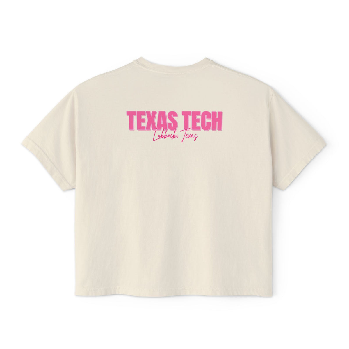 Texas Tech Lubbock Pink State Map Women's Boxy Tee