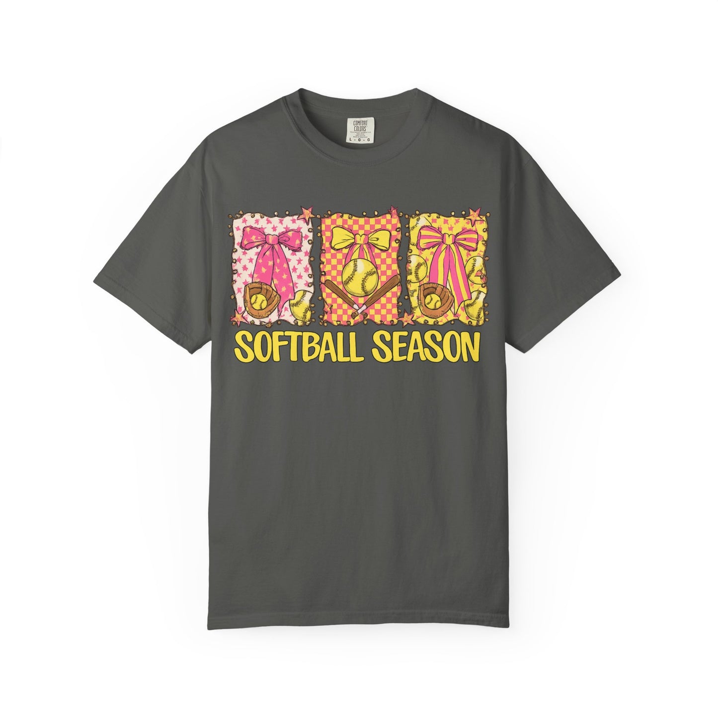 Softball Season T-Shirt — Cute Bow & Ball Graphic Tee