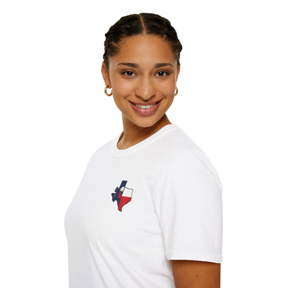 Texas Flag Outline T‑Shirt — Small Texas Map with Lone Star
