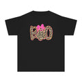 Kids Halloween Tee - Leopard Print 'BOO' with Pink Bow