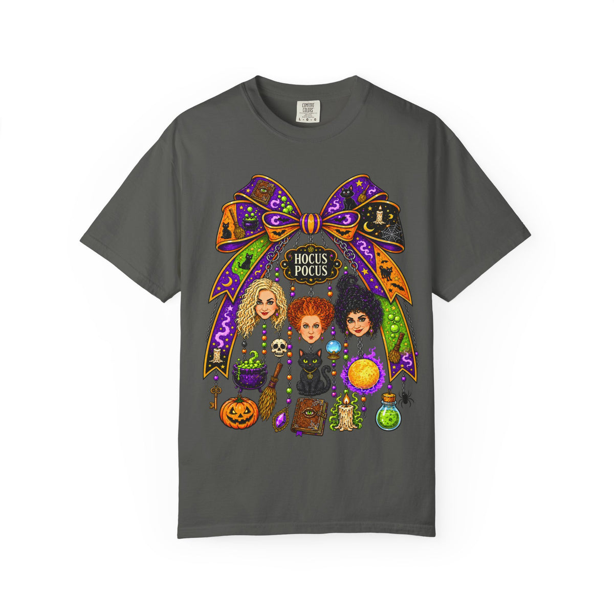 Hocus Pocus Witch Sisters T-Shirt — Halloween Bow Graphic Tee