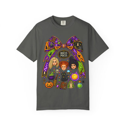 Hocus Pocus Witch Sisters T-Shirt — Halloween Bow Graphic Tee