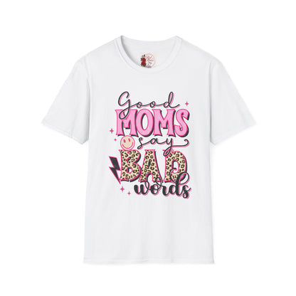 T-Shirt — “Good Moms Say Bad Words” Retro Pink Graphic (Mother’s Day Gift)