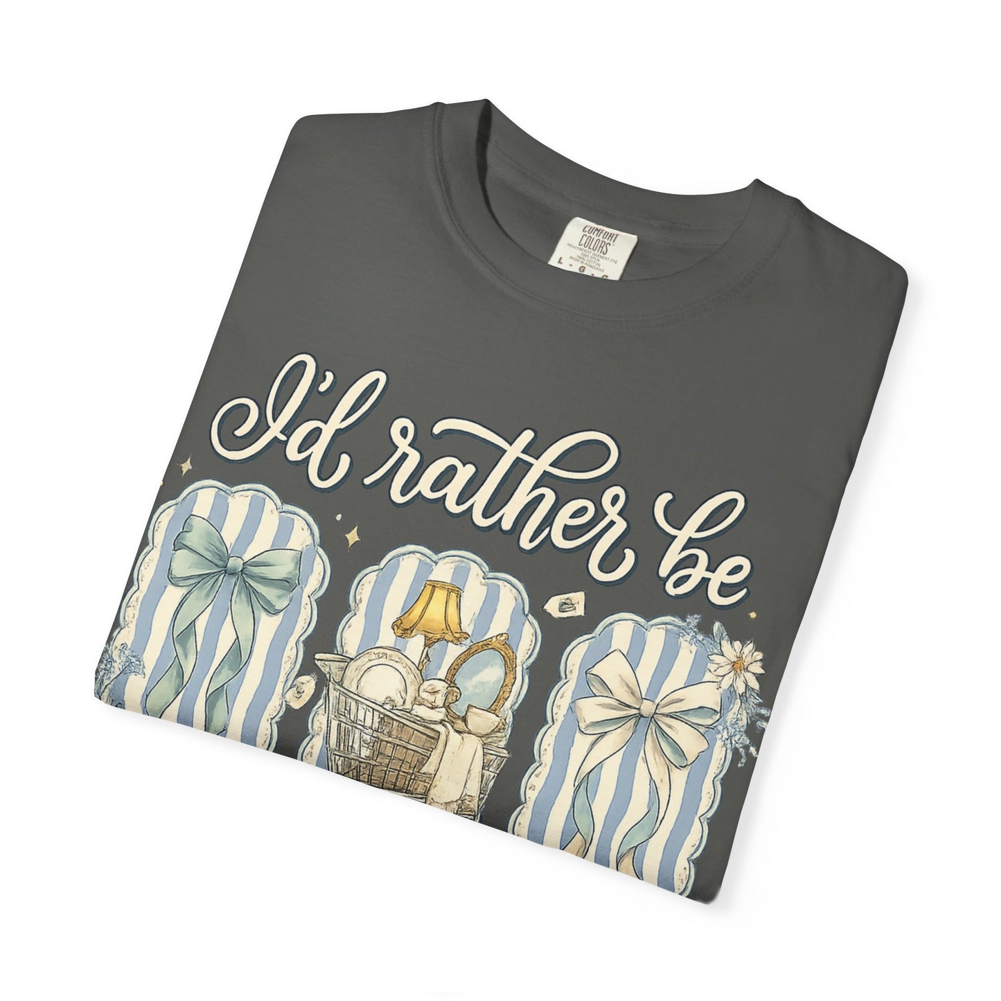 I'd Rather Be Thrifting T-Shirt — Vintage Cart Carton Graphic Tee for Thrift Lovers