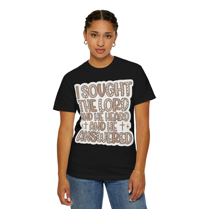 I Sought The Lord Christian T‑Shirt — Inspirational Faith Tee