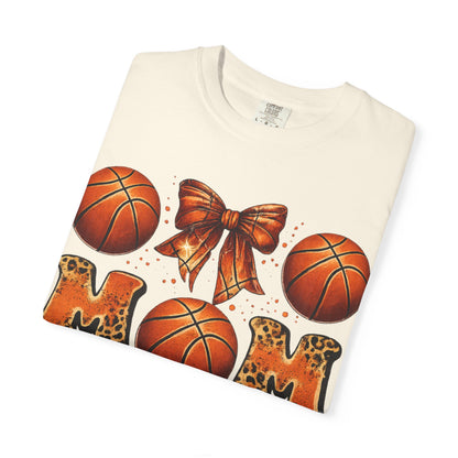 Basketball Mom T‑Shirt — Leopard Print Hoops Mother's Day Tee