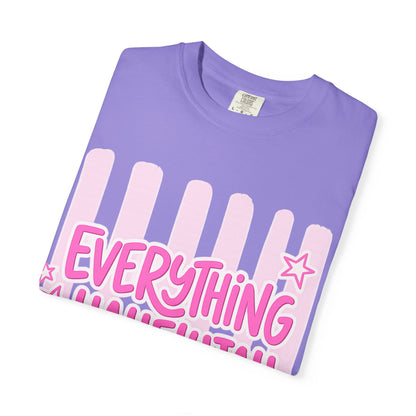 Everything Hallelujah T-Shirt — Pink Retro Stripe Graphic Tee
