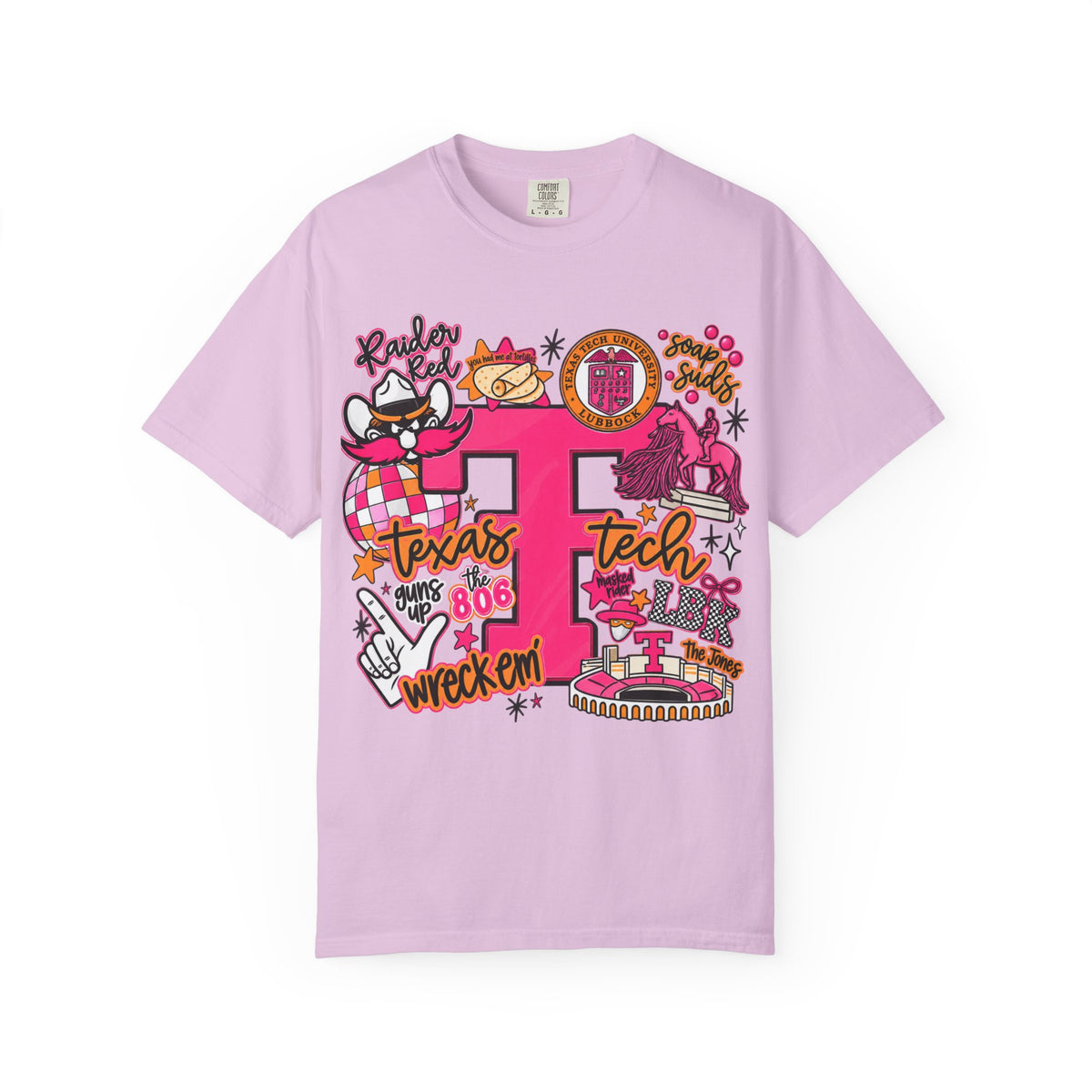 Texas Tech Collage T-Shirt — Red Raiders Icons & 'Wreck ’Em' Graphic
