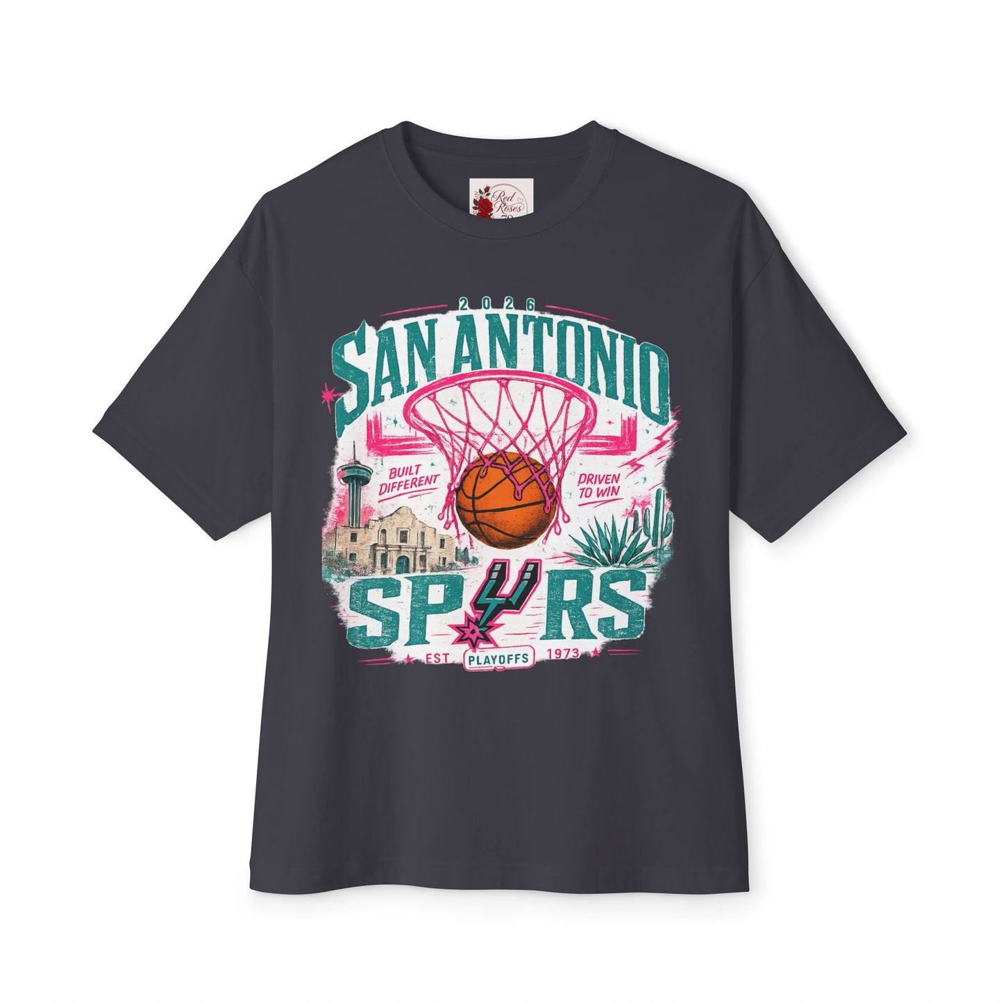 San Antonio Spurs Basketball Tee — Retro Hoop City Graphic